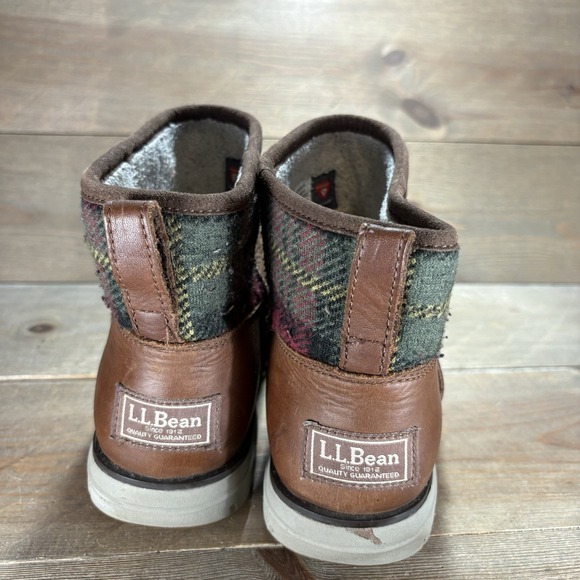 ll bean womens size 8 shoe brown leather waterproof ankle snow boots - Picture 5 of 9